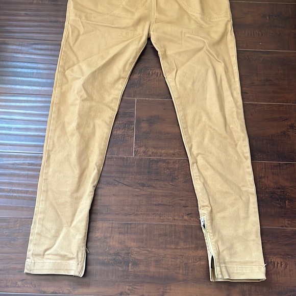 I Love Ugly cream tan  Denim Joggers Cuff Zippers lined size small - Picture 4 of 12